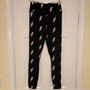 Spiritual Gangster Black and Pink Lightning Leggings